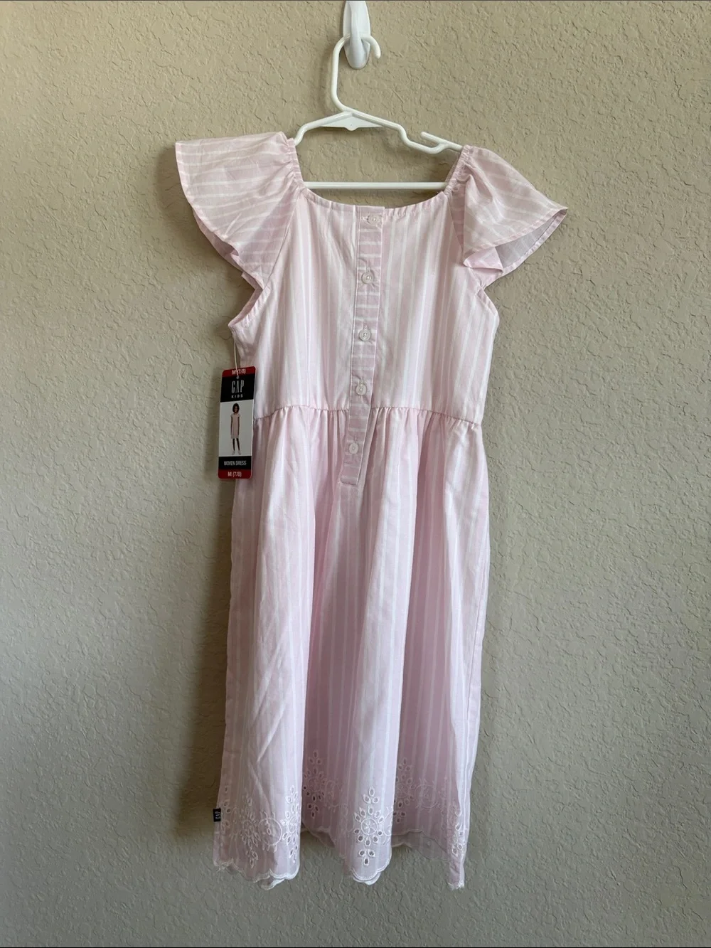 GAP Pink Eyelet Flutter-Sleeve Girls Dress
